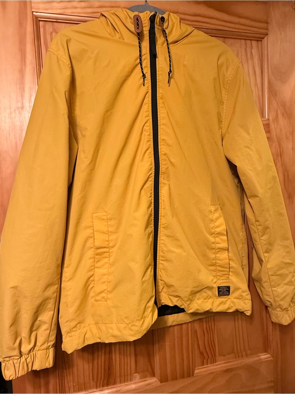 H&M Men's Hooded Windbreaker in Mustard Yellow